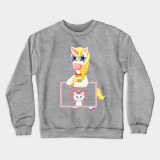 unicorn and caticorn Crewneck Sweatshirt